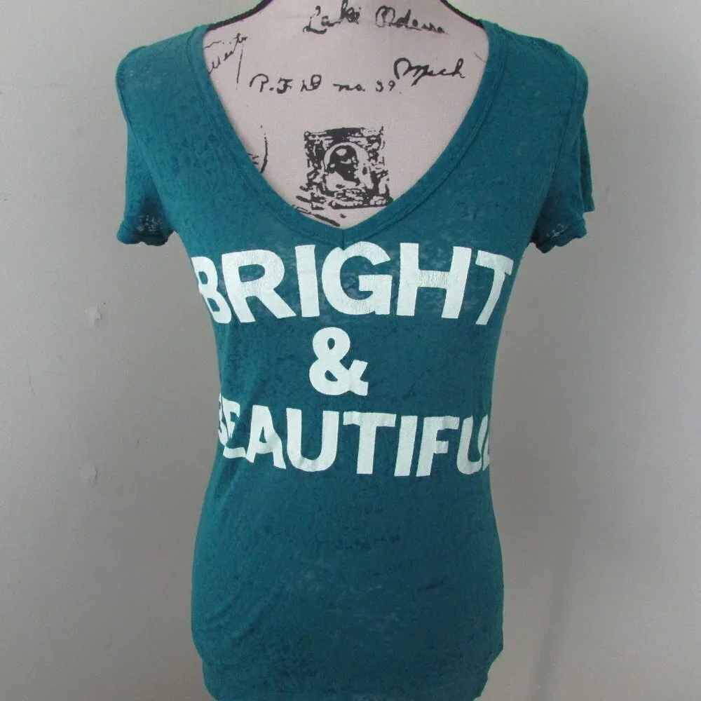 American Eagle Shirt S Green Bright & Beautiful
